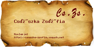 Császka Zsófia névjegykártya