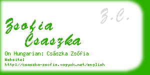 zsofia csaszka business card